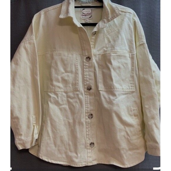 Stoosh Vintage Denim sz medium Denim womens Jean Jacket medium Yellow‎ - Picture 1 of 4
